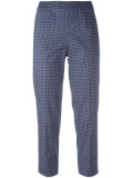 woven print cropped trousers
