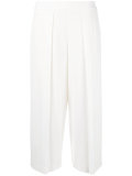 front pleat cropped trousers