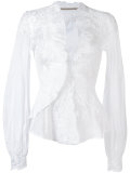 ruffled lace insert shirt