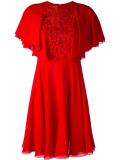 macramé neck flared dress