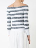 off-shoulder striped jumper