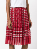 scarf print pleated skirt