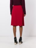 ruffled hem midi skirt