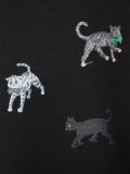 猫印花V领套头衫