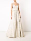 floral jacquard gown