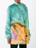 printed faux fur coat 