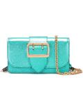 metallic shoulder bag