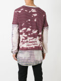 stained striped destroyed T-shirt