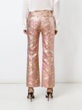 sequined pleated straight trousers