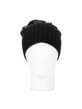 flower embellished pompom beanie