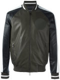 contrast zip up bomber jacket