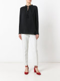 gathered neck blouse