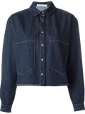 contrast seam cropped denim jacket