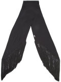 'Plain' fringed skinny scarf