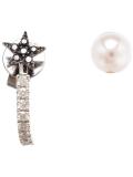 Interchangeable Black Diamond and Pearl Earring