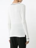 contrast neck knitted T-shirt