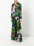 printed wide leg suit 