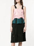 pleated strap dress