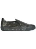 stars embossed slip-on sneakers