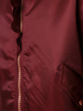 ruffled trim bomber jacket 
