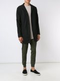 正面排扣长款夹克