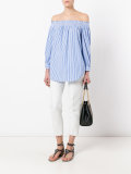 off-shoulders striped blouse