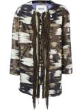 fringed trim jacquard coat 