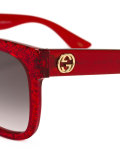 square frame glitter sunglasses
