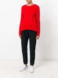split-open back sweatshirt