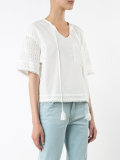 macramé detail cropped T-shirt
