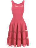 zig-zag hem flared dress