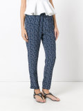 printed straight trousers