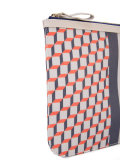 geometric print zipped clutch