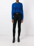 cropped pleated knitted top