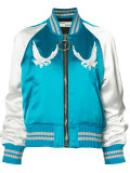 bird embroidered bomber jacket