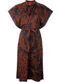 和服袖花卉印花连衣裙