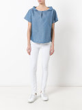 Buttoned wide collar shirt