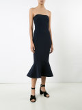 draped hem strapless dress