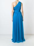 one-shoulder pleated gown