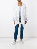 fringed open cardigan