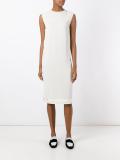 sheer panel shift dress