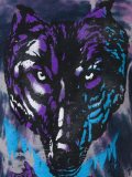 wolf print tie dye T-shirt