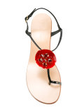 flower embellished sandals