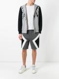 lightning print zipped hoodie