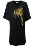 embroidered palm tree dress
