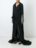 semi sheer sequined sleeve oversized coat