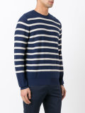 stripe buttoned side jumper