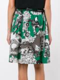 multiple print gathered skirt