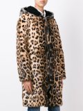 leopard print hooded coat