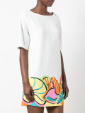 printed trim dress 
